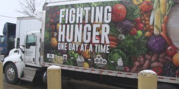 Following a food donation from FeedMore WNY’s warehouse facility to a family in need