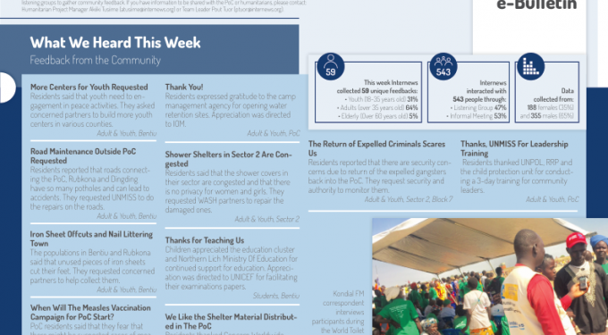 South Sudan: Internews Bentiu e-Bulletin (November 28, 2019) – South Sudan