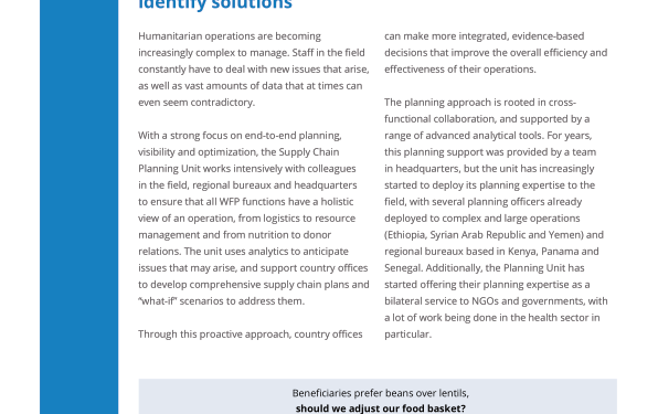 WFP Supply Chain Planning Factsheet (November 2019) – World