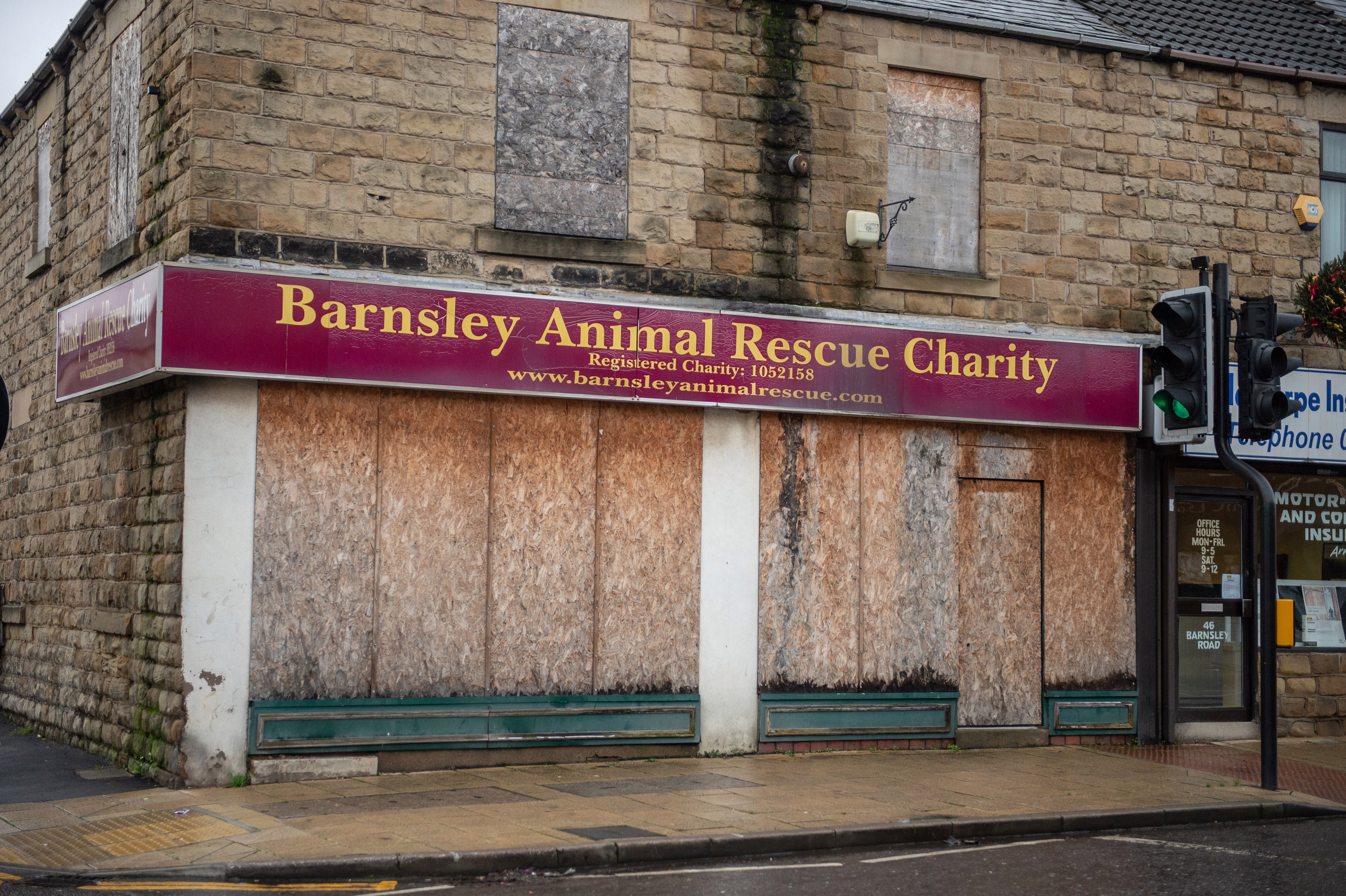  Even the charity shops are closing down on the decaying village high street of Goldthorpe, South Yorks