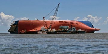 Golden Ray cargo ship’s fuel tanks drained of 320,000 gallons