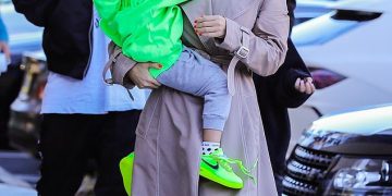 Kourtney Kardashian and her kids Mason and Reign as they visit Kanye West’s warehouse
