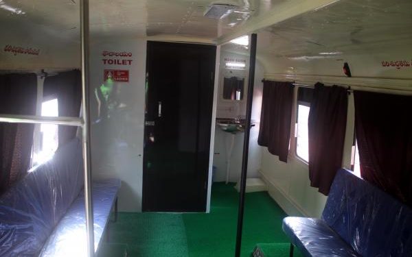 Transport minister unveils new cargo, mobile toilet buses- The New Indian Express