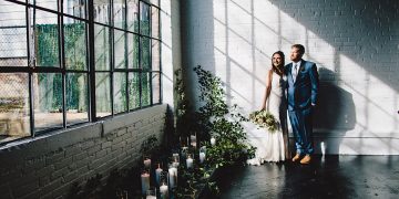 This Ultra-Cool Coffee Meets Bagel Match Married at Warehouse XI