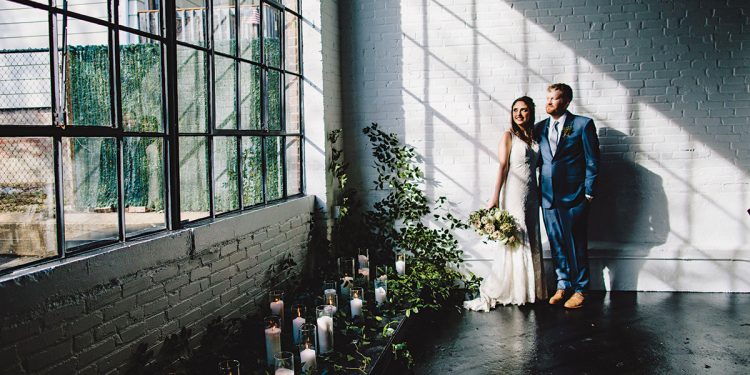 This Ultra-Cool Coffee Meets Bagel Match Married at Warehouse XI