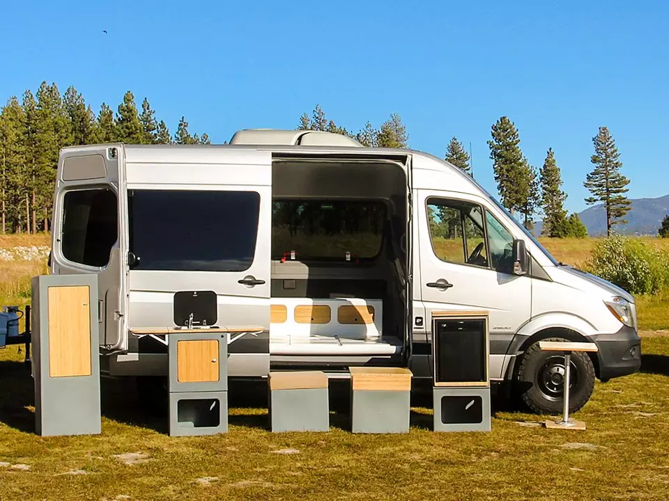 This ‘Lego’-like kit transforms regular cargo vans into tiny home-esque camper vans