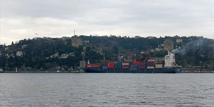 Cargo ship runs ashore in Bosphorus