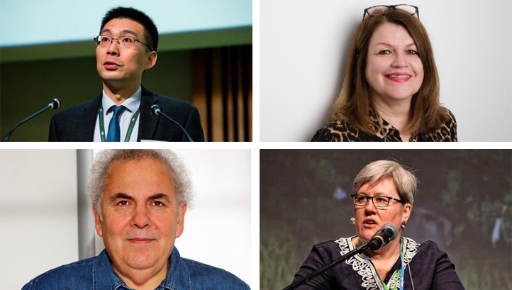 Clockwise from top left: Professor James Yu, Barbara Vest, Professor Philip Jones and Rachel Kyte are among the green economy figures on this year's New Year honour list