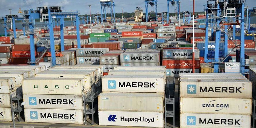 Cargo at the port of Mombasa