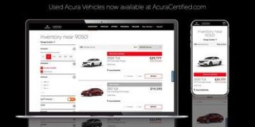 Acura Now Offers Non-Certified Used-Vehicle Inventory Online