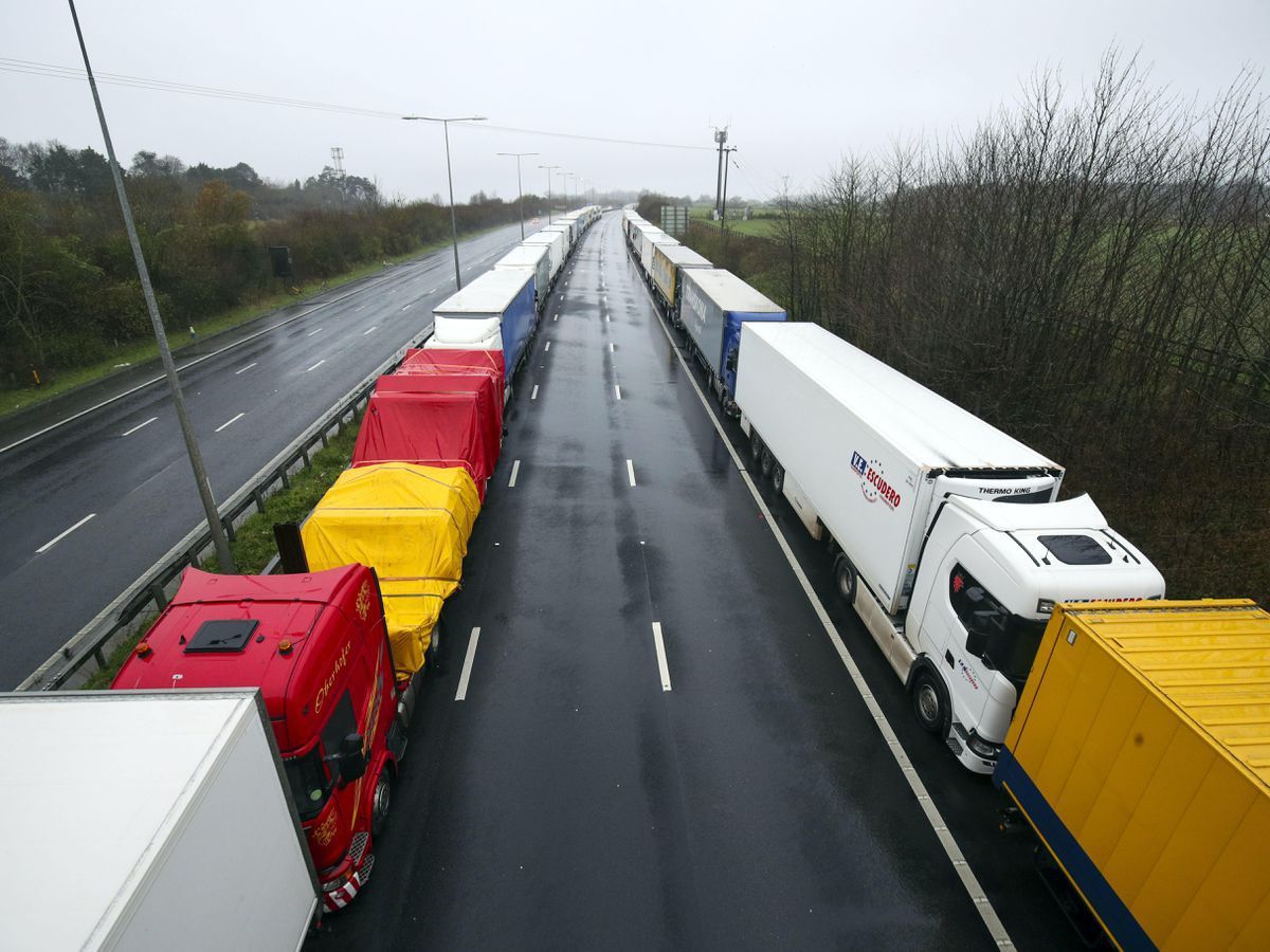 Lorries parked in Kent
