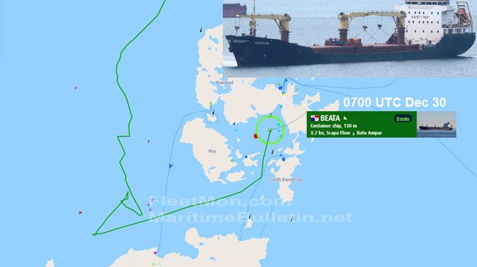 Disabled general cargo ship taken to Scapa Flow – Maritime Bulletin
