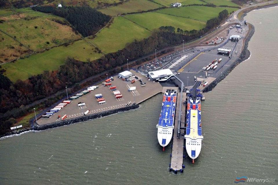 STENA SUPERFAST VII and STENA SUPERFAST VIII at the then brand-new Loch Ryan Port terminal, prior to their entry into service. Stena Line