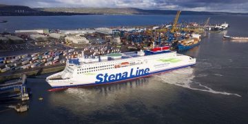 New Stena Embla Arrives in Belfast Harbour (Drone Video) – Afloat