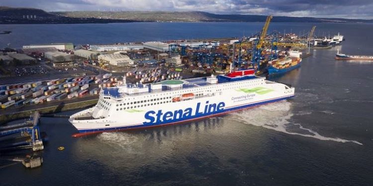 New Stena Embla Arrives in Belfast Harbour (Drone Video) – Afloat