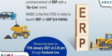 NMDC to launch their ERP on SAP S 4 HANA on 11th Jan 2021-ANI