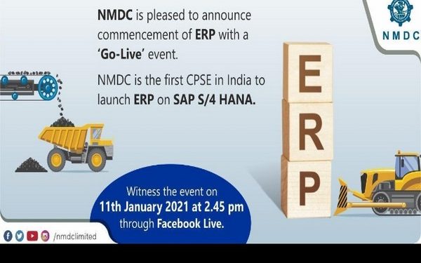NMDC to launch their ERP on SAP S 4 HANA on 11th Jan 2021-ANI