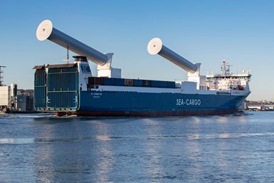 Sea-Cargo RoRo rotors tilt at a horizontal angle.