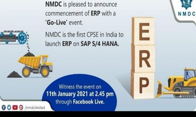 NMDC to launch their ERP on SAP S/4 HANA on 11th Jan 2021