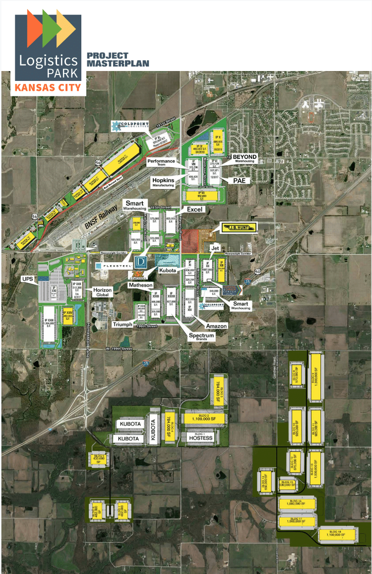 A masterplan for the Logistics Park Kansas City.