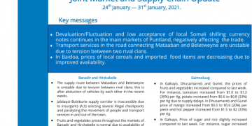 Somalia: Joint Market and Supply Chain Update, 24th – 31st January, 2021 – Somalia – ReliefWeb