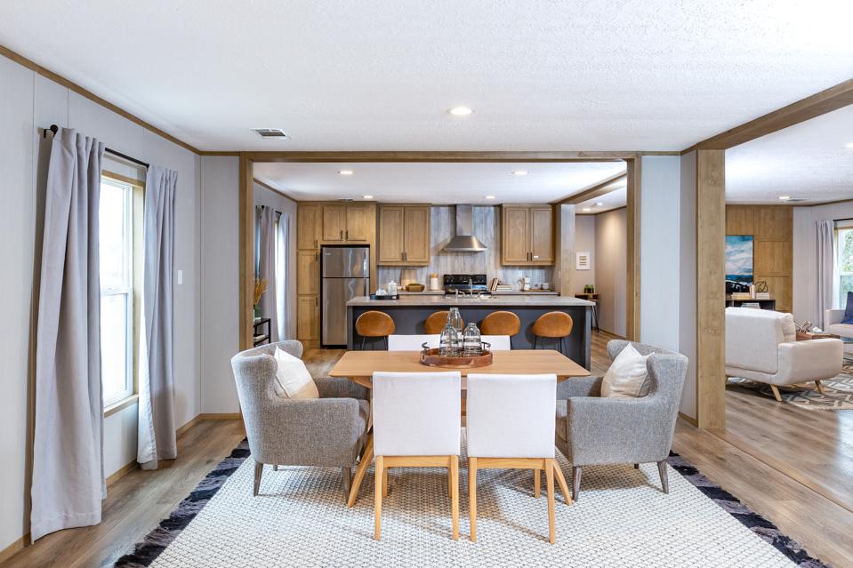 The dining room and kitchen view of the new Epic Collection home series from Clayton. 