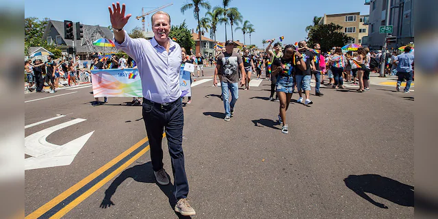 San Diego Mayor Kevin Faulconer participates in the San Diego Pride Parade at Balboa Park on July 14, 2018 in San Diego, California.