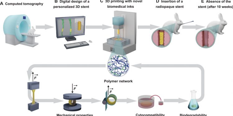 Digital light 3D printing of customized bioresorbable airway stents with elastomeric properties