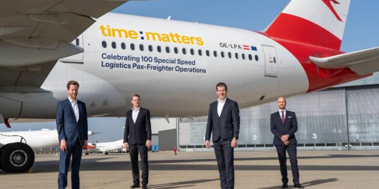 Austrian Airlines, time:matters celebrate 100th cargo flight from Vienna to Penang