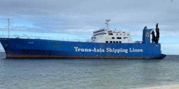 Cargo vessel runs aground in waters off Cabilao Island in Bohol