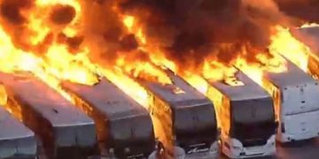 Major fire erupts at a warehouse outside of Los Angeles
