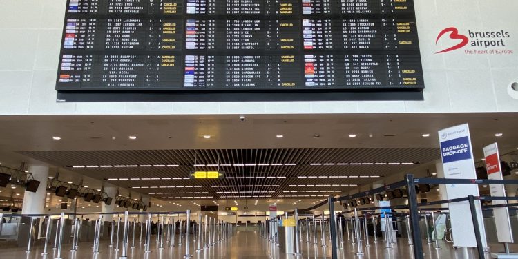 Brussels Airport saw 84% fewer passengers in January, while cargo increased by 21%