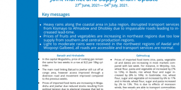 Somalia: Joint Market and Supply Chain Update, 27th June, 2021— 04th July, 2021 – Somalia