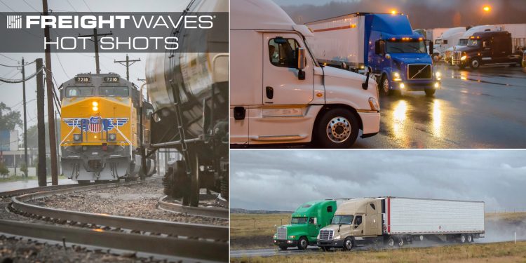 Hot Shots: Firenado, submerged tractor-trailer, commemorative train and more