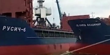 Russian Cargo Ship Hits Docked Vessel While Arriving in Port